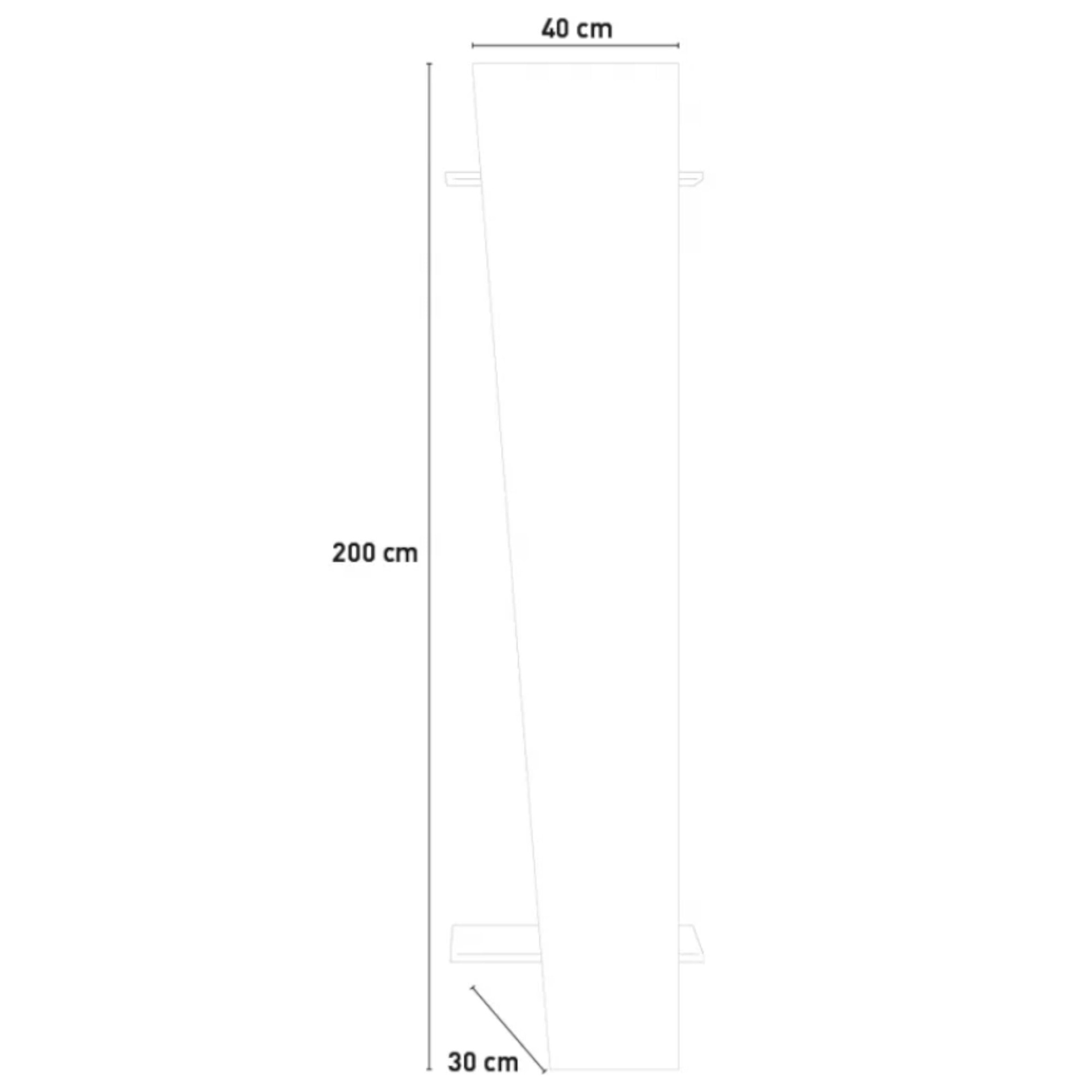 Appendiabiti verticale, Made in Italy, con tubo per vestiti, due ripiani, Mobile per ingresso, Entratina moderna, cm 50x30h200, colore Bianco lucido laccato