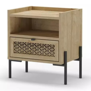 Mesita de noche Koivu Roble Negro