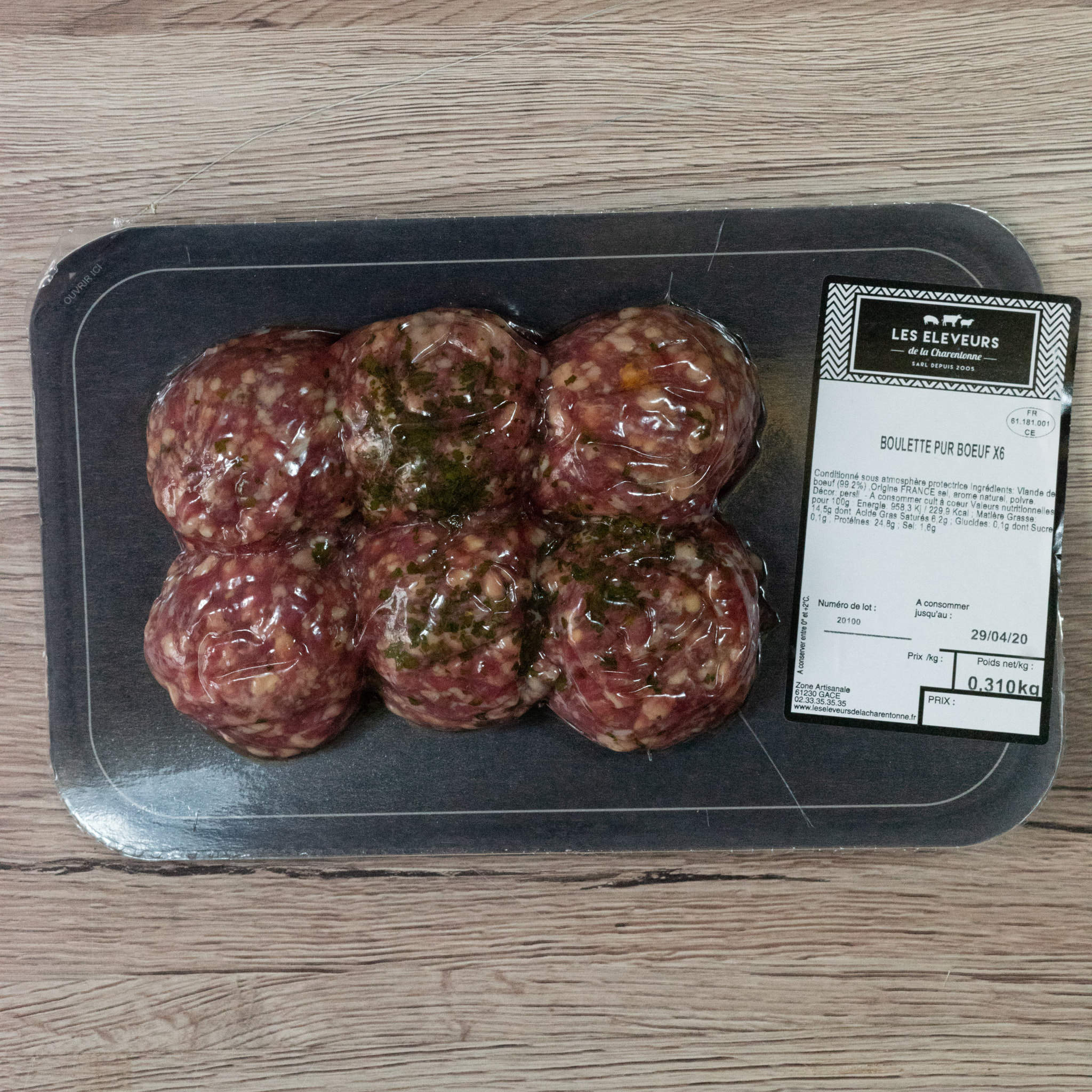 12 boulettes de boeuf - 2 x 300g - Normandie