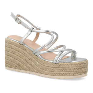 Sandalias de cuña de yute para mujer, comodas y elegantes diseño moderno con tiras cruzadas