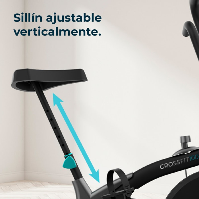 Cecotec Bicicleta Estática Drumfit 1000 Eolo. Resistencia al Aire Ajustable Manu