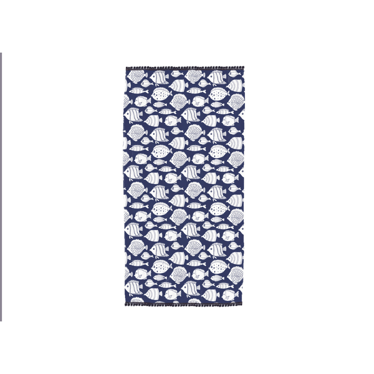 Telo Mare Fouta Modello Tahiti Con Pon Pon