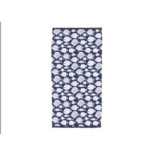 Telo Mare Fouta Modello Tahiti Con Pon Pon