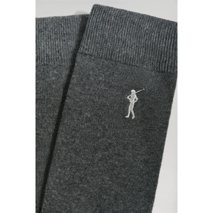 Pack de dos pares de calcetines gris oscuro con logo Rigby Go