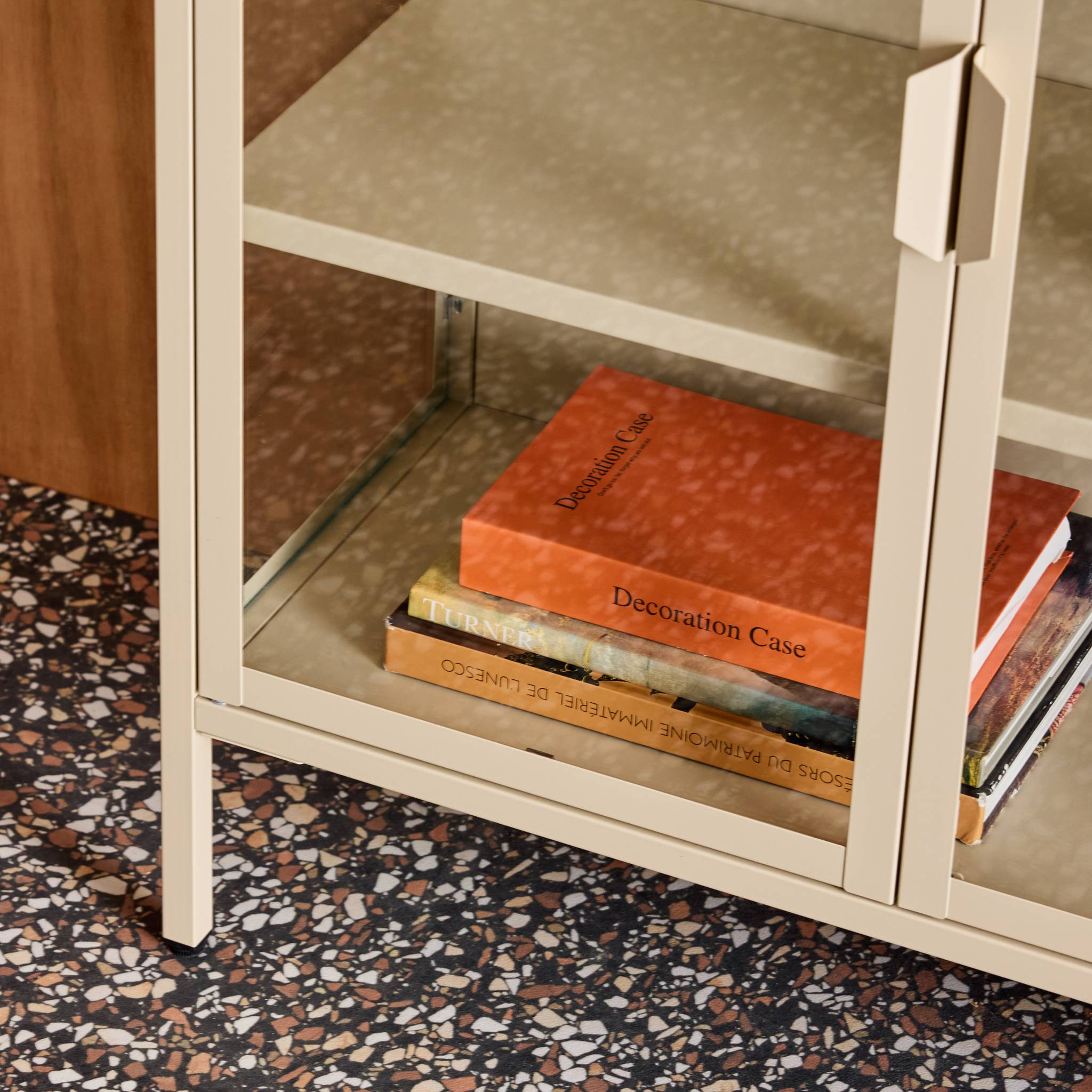 Armoire vitrine acier et verre trempé 2 portes 80cm ARKANSAS