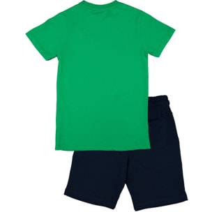 Set completo da bambino in cotone con t-shirt e pantaloncini Leone Basic