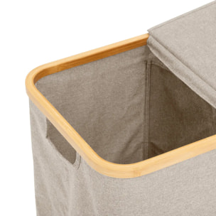 Panier à linge "Tidy box" 80L pliable double gris