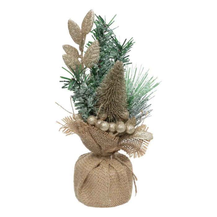 Composition sapin pailletté H24cm
