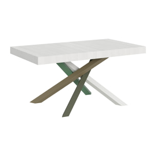 Table extensible 90x160/264 cm Volantis Frêne Blanc cadre 4/A