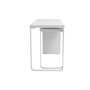 Bureau modulable avec rangements design blanc brillant L150-230 cm VOXY