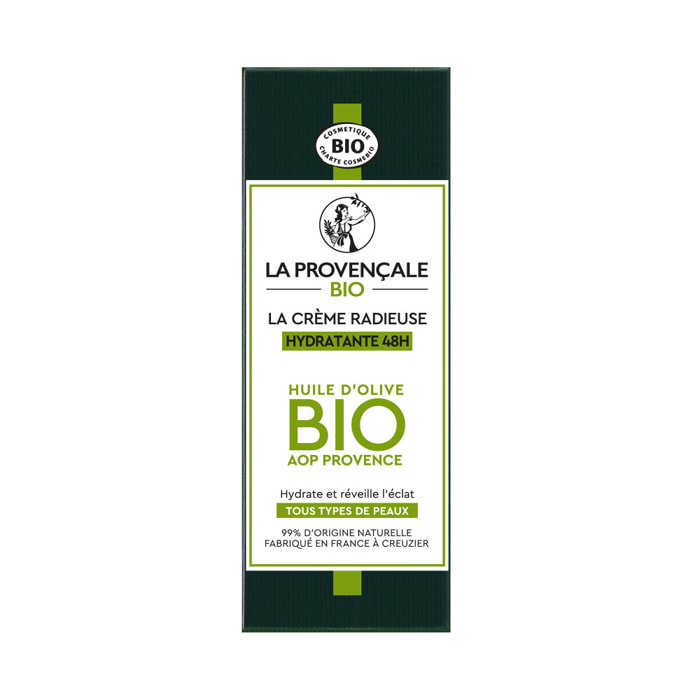 La Provençale - Crème Radieuse Booster d'Hydratation 48H Anti-dessèchement - Omégas d'Olive & Aloe Vera - Tous types de peaux -
