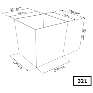 Maceta Rato 32 litros con cubilete para plantar en color antracita