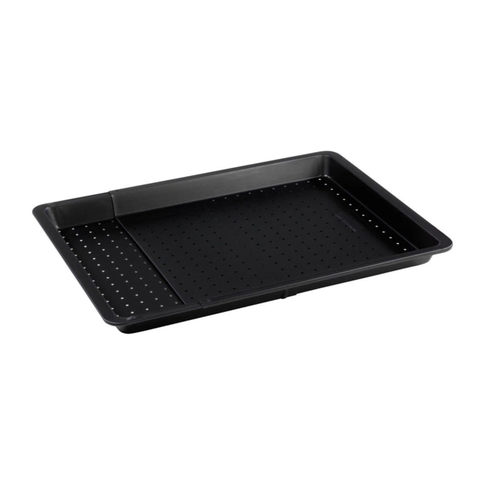 Plaque à pizza rectangulaire perforée extensible 37 à 52 x 33 cm Zenker Black Metallic