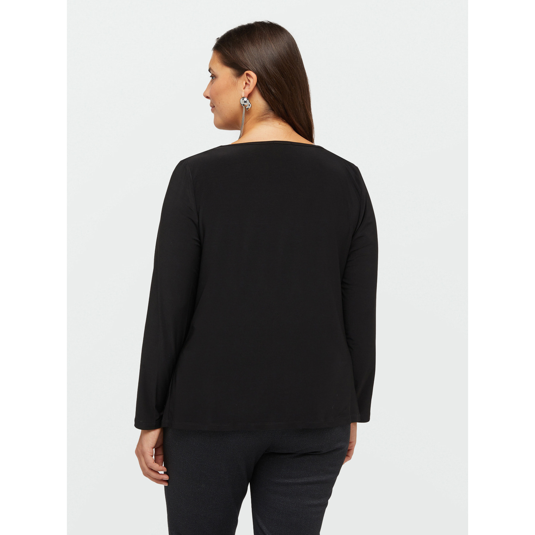 Fiorella Rubino - Camiseta con escote holgado - Negro