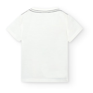 Camiseta niño estampada, mangas cortas, blanco, 328081