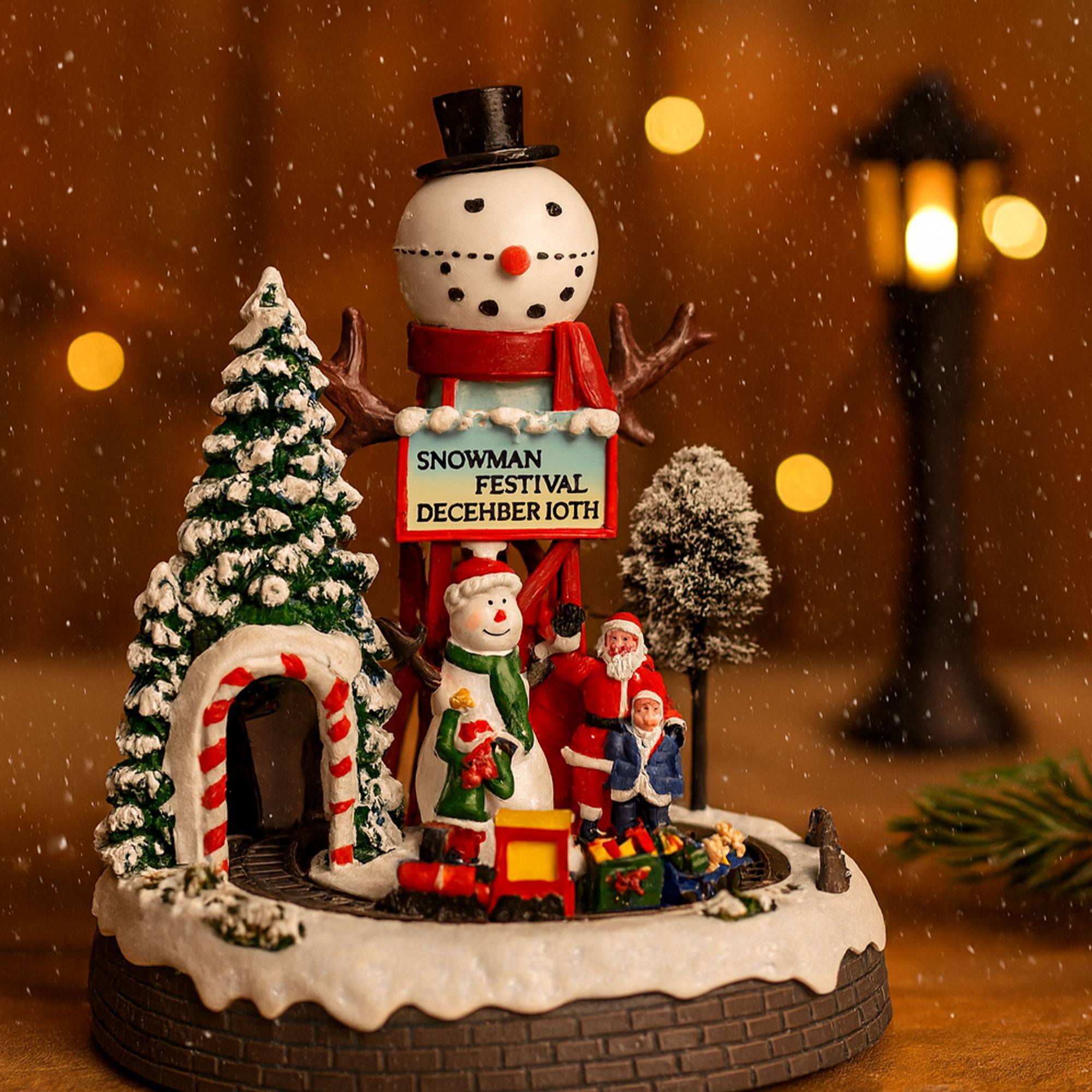 Escena de navidad decorativa con movimiento y 10 led - 2 diseños (surtido)