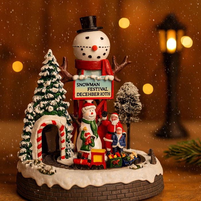 Escena de navidad decorativa con movimiento y 10 led - 2 diseños (surtido)