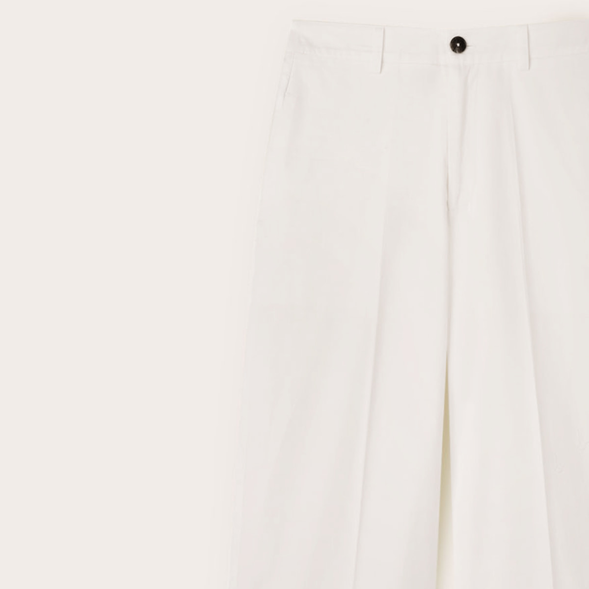 Motivi - Pantalones cropped de tela mezcla de algodón - Blanco