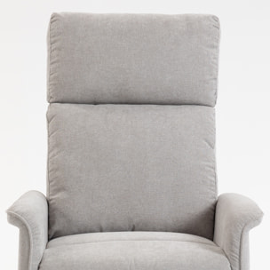 Fauteuil releveur électrique inclinable repose-pieds intégré tissu gris