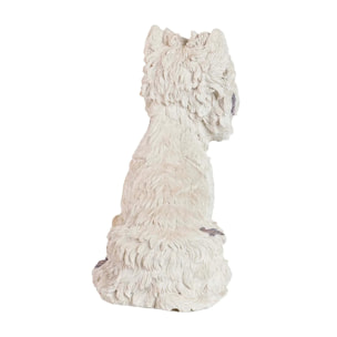 Figura Perro Westie Resina Beige 26x17x31 Cm