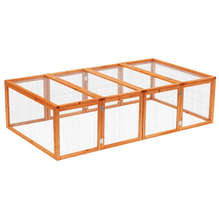 Clapier cage à lapins extérieur intérieur 2 portes supérieures 181L x 100l x 48H cm bois massif pin