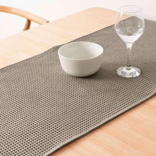 Chemin de table Waffle Noyer 45x140 cm