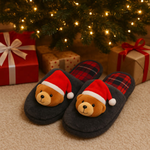 Intrecci – Ciabatte natalizie Xmas Bear in pelliccia sintetica