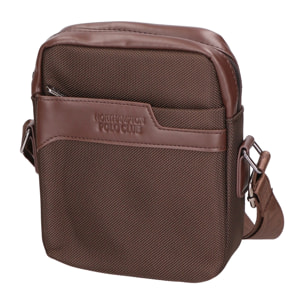 Borsa a tracolla uomo - Modello False - Pelle PU e Tessuto - 18.0 x 21.0 x 4.0 cm