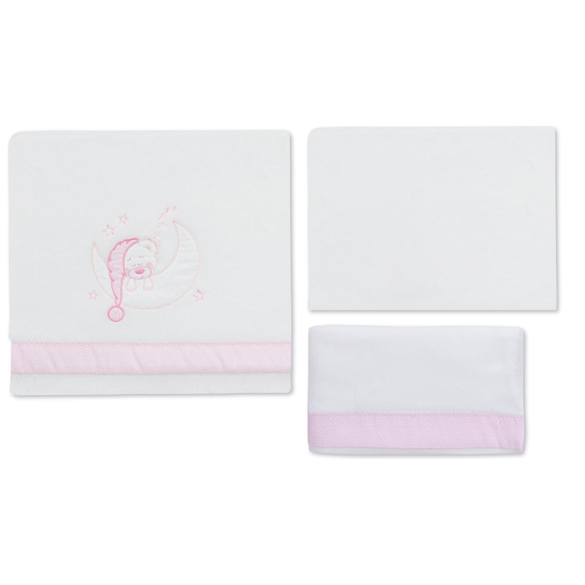 Juego 3 Pcs Coche Coralina Mod Bear Sleeping Bco/Rosa