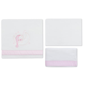 Juego 3 Pcs Coche Coralina Mod Bear Sleeping Bco/Rosa