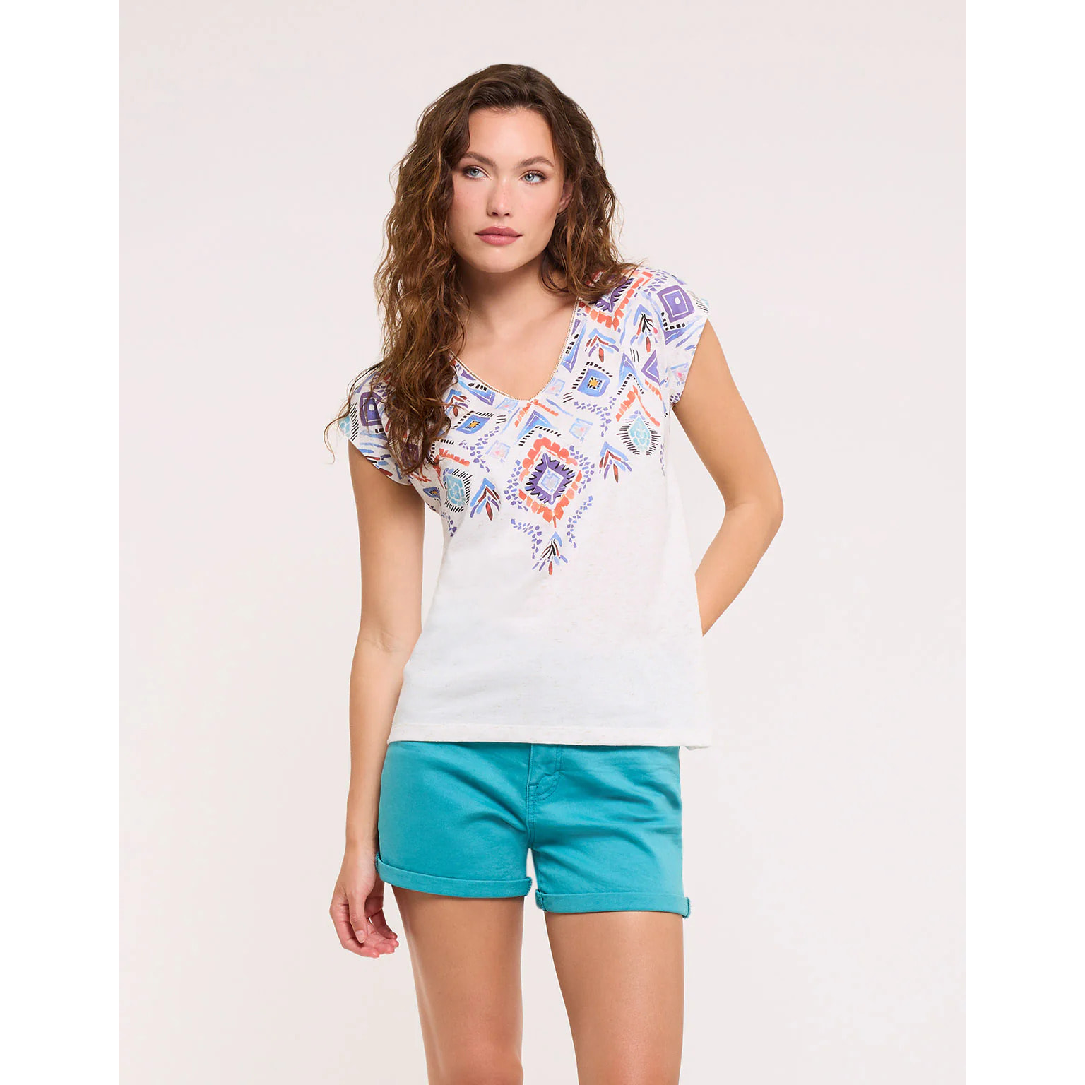 Camiseta Manga Corta Azul - Leafix
