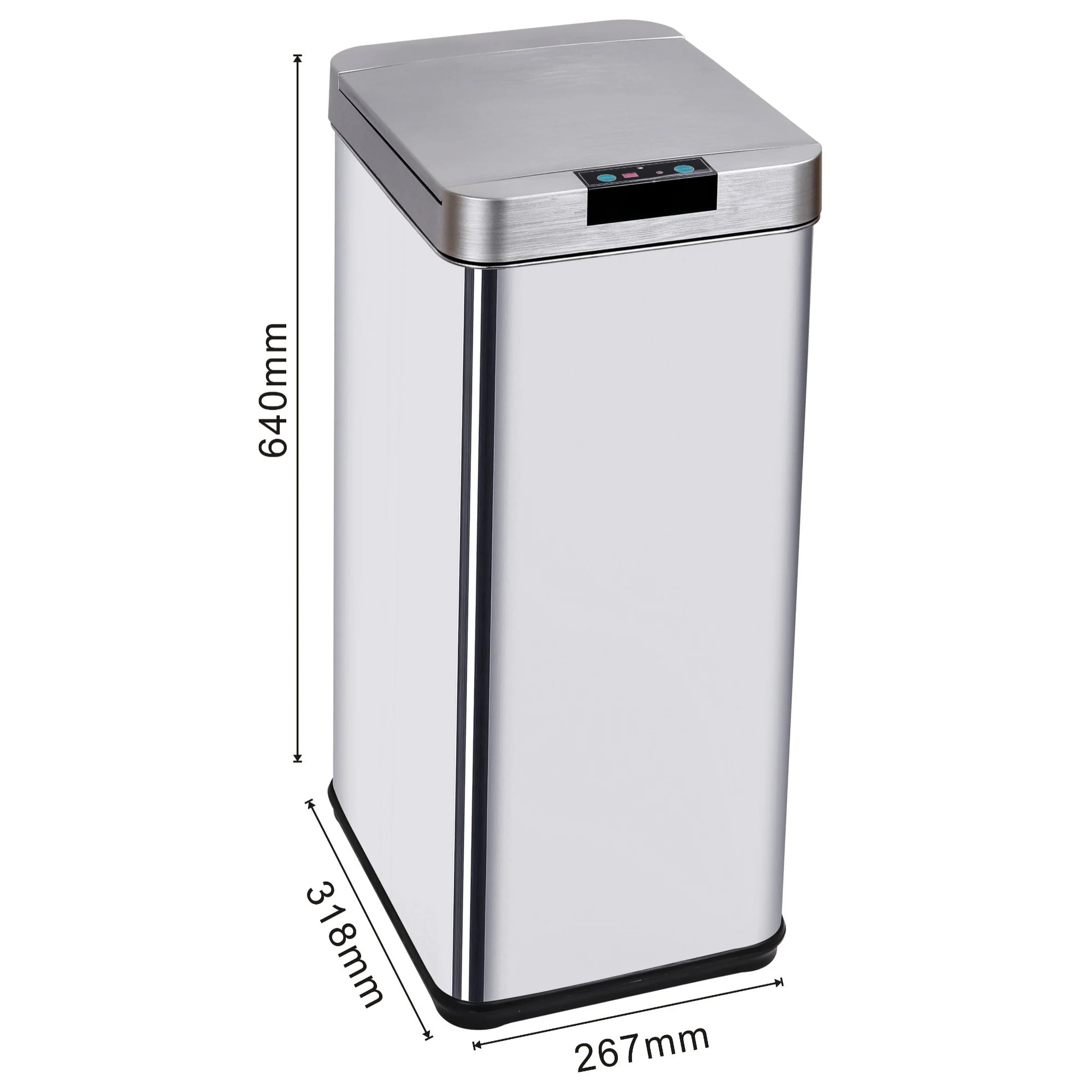 Poubelle automatique inox PARKSIDE argent 50L