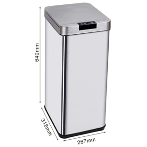 Poubelle automatique inox PARKSIDE argent 50L