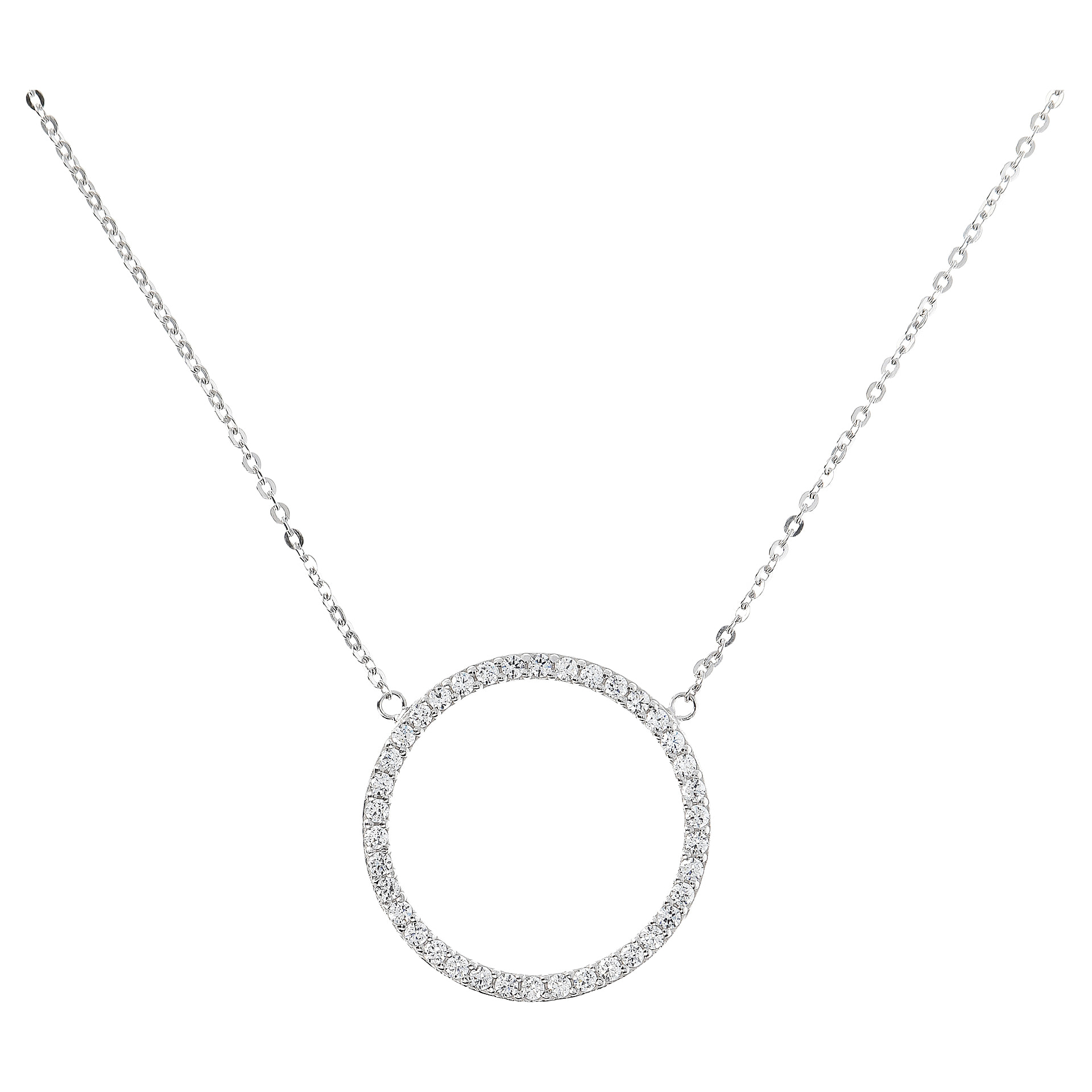 Collana con Cerchio in Cubic Zirconia in Argento 925 placcato Platino