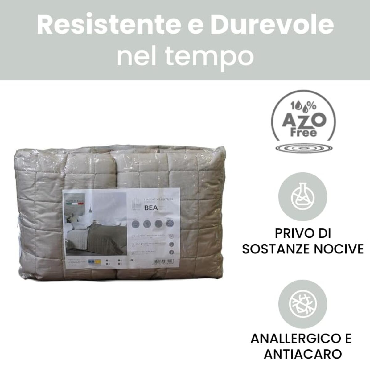 INTRECCI Copriletto Singolo Estivo, Trapunta Singola Estiva, 170x260 cm, Coperta Estiva, anche Primaverile, Double Face, Moderna, Leggera, Elegante. Colore: Panna/Tortora