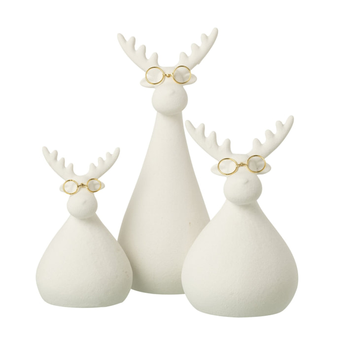 J-Line figurine Renne - porcelaine - blanc/or - large