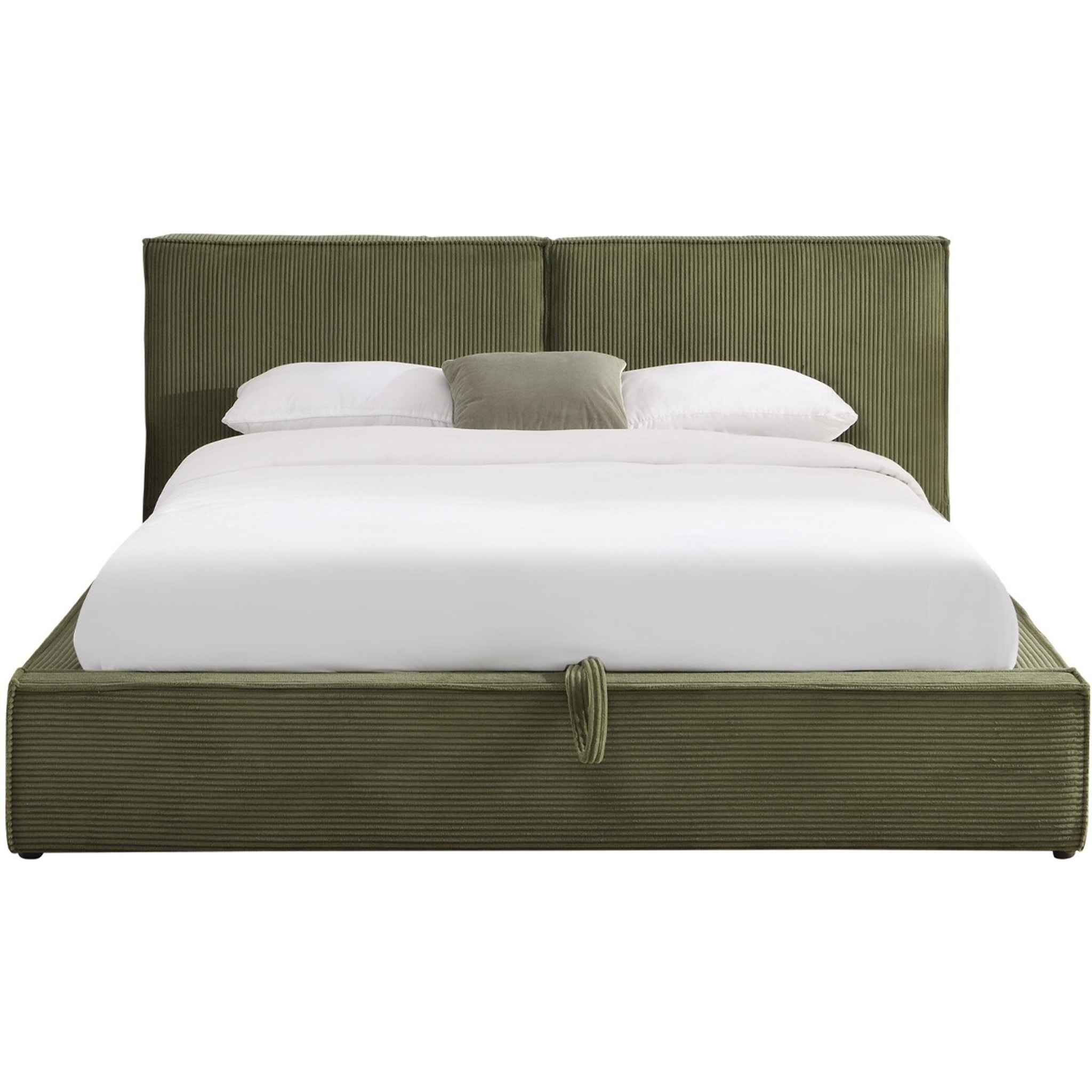 Lit coffre avec tête de lit en velours côtelé - ARNO