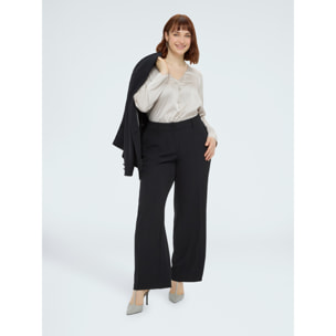 Fiorella Rubino - Pantalones Wide Leg en tejido fluido - Negro