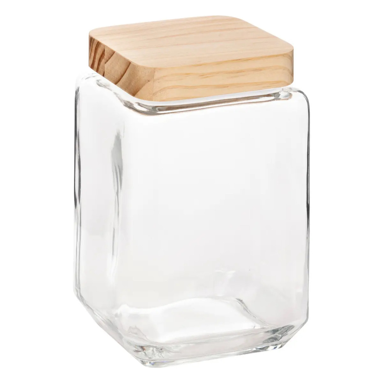 Bocal verre carré couvercle pin "Pin" 1,7L