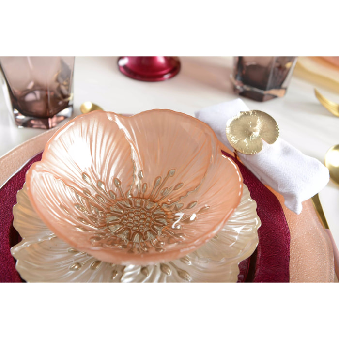 Lot de 6 BOL SAUMON FLEUR