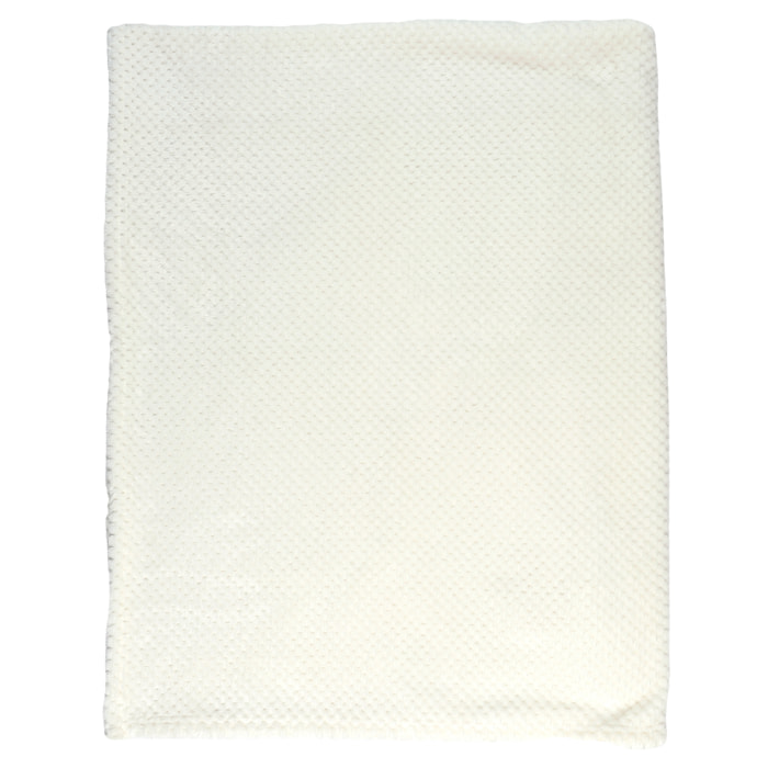Plaid - HOME DECO FACTORY - Effet Sherpa - Ultradoux - Blanc