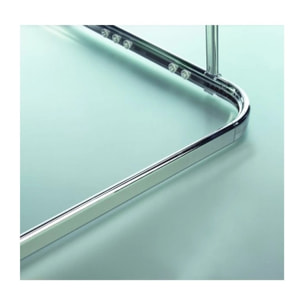 Barre tringle pour rideau de douche d'angle à fixer en Alu SURPRISE 170x75cm Finition Brillante - Spirella