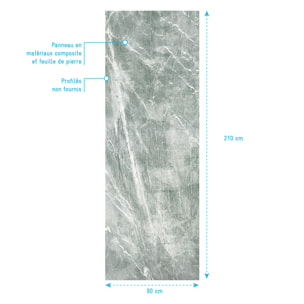 Panneau Mural Pierre Finition Artic Green 90 x 210 cm - STONE'IT ARTIC GREEN