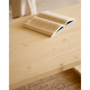 Mesa de centro de madera maciza en tono natural de varias medidas