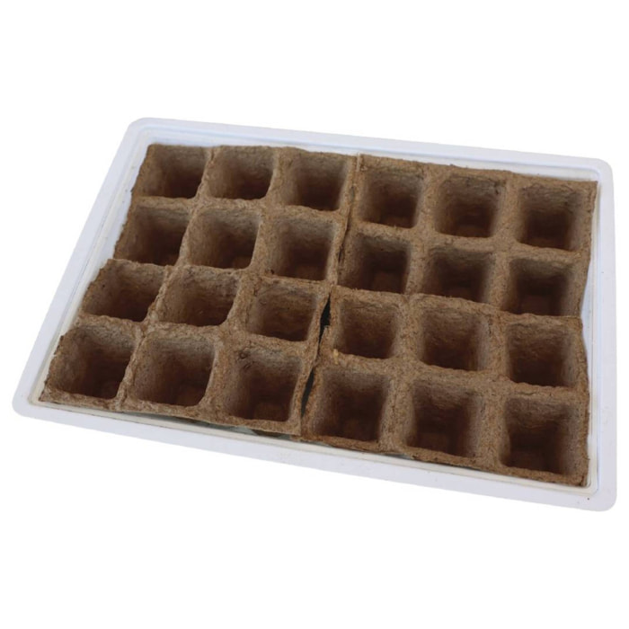 PLAMETA HUERTO | Kit Semillero con Tapa 4 Bandejas – Kit Semillero para Germinación y Cultivo, Bandejas de Turba Biodegradables, Ideal para Huertos Urbanos y Jardinería