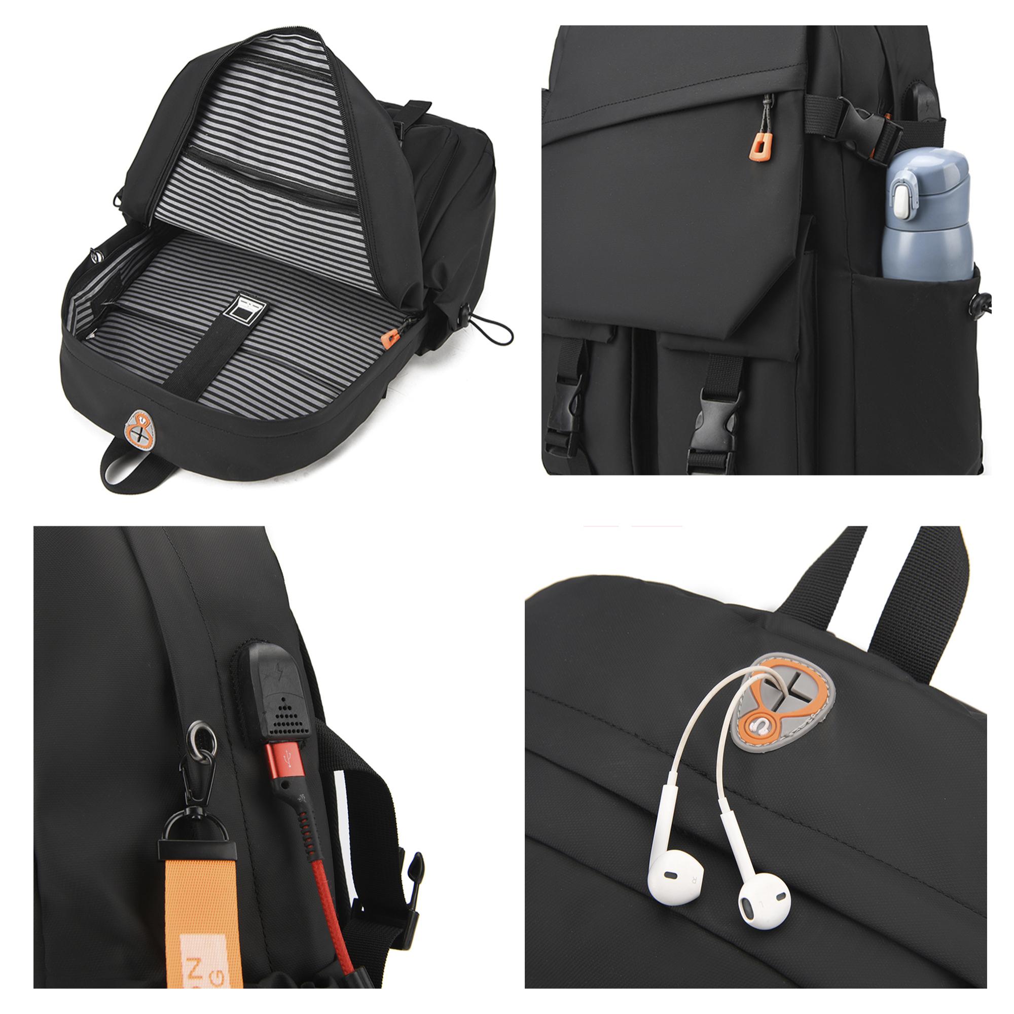 DAM Mochila para Laptop con interfaz de carga USB. 30x15x44 Cm. Color: Negro