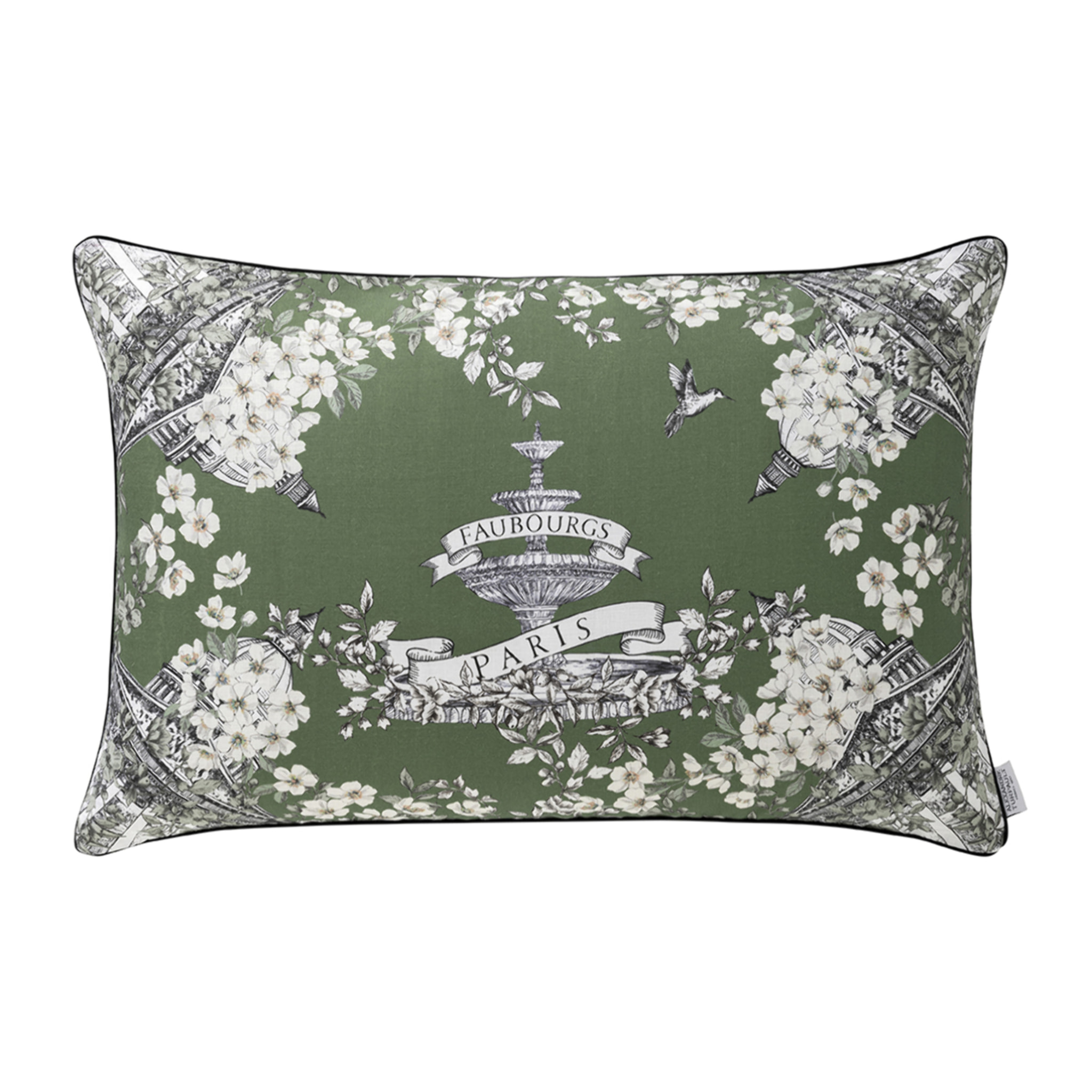 Housse de coussin imprimée en lin, FAUBOURG