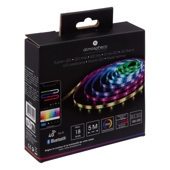 Ruban LED connecte avec application wifi + bluetooth + 5m