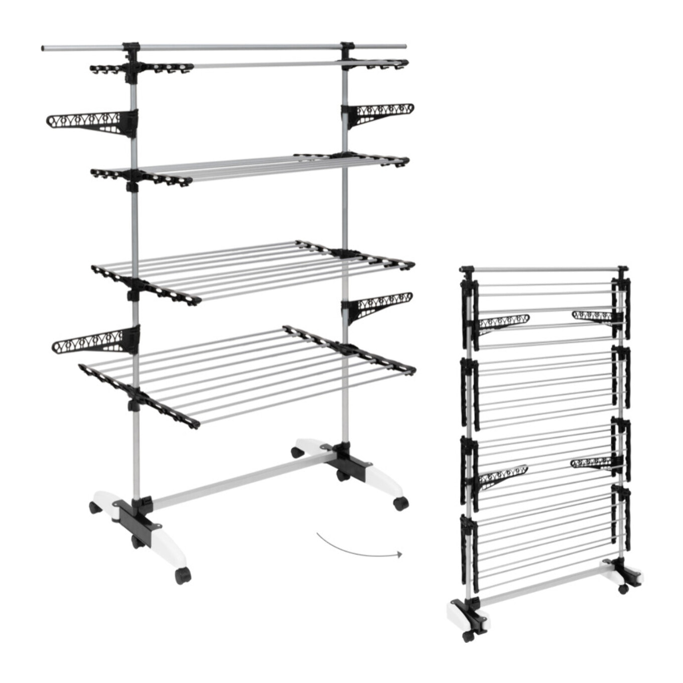 Séchoir Optima noir et blanc 4 niveaux - 40m d'étendage