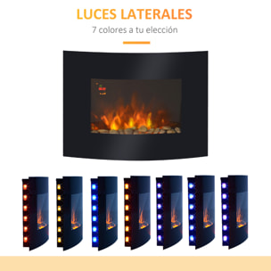 Chimenea Eléctrica de Pared Calefactor Estufa Eléctrica 900/1800W 65x11.4x52cm